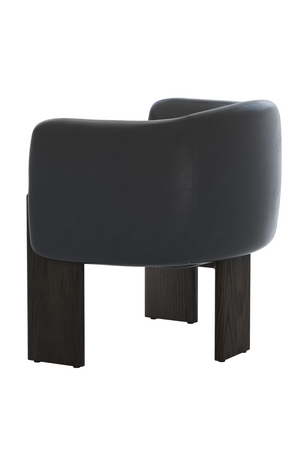 Black Leather Curved Lounge Chair | Splendido Trine