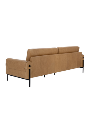 Brown Leather Strapped Sofa | Splendido Camus