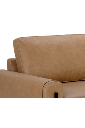 Brown Leather Strapped Sofa | Splendido Camus