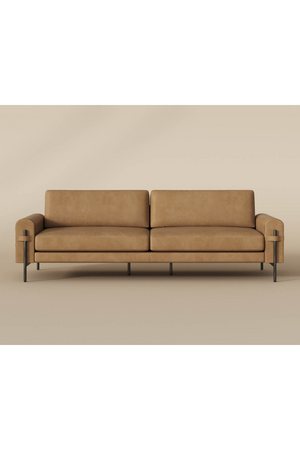 Brown Leather Strapped Sofa | Splendido Camus