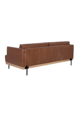 Oak Wood Frame Leather Sofa | Splendido Saul