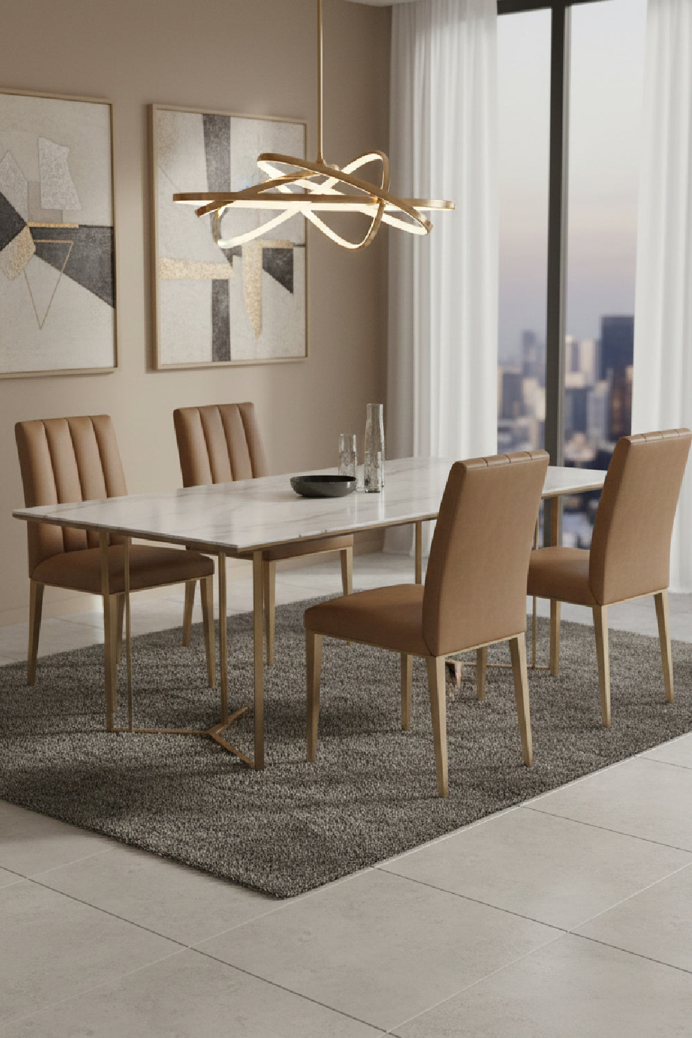 Modern European furniture - Vertical Channeled Dining Chairs (2) - www.oroa.com