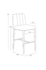 Modern European furniture - Vertical-Channeled Leather-Look Bar Stool - www.oroa.com
