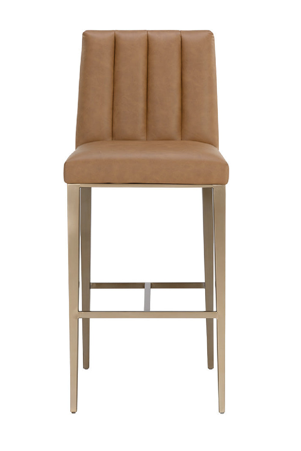 Vertical-Channeled Leather-Look Bar Stool | Splendido Wilbur | Oroa.com