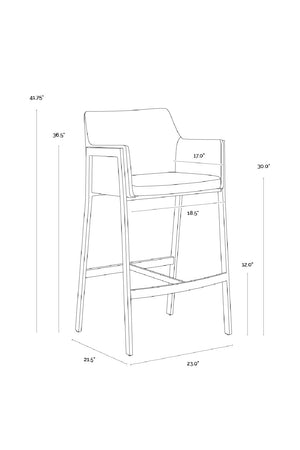 Leather-Look Bar Stool | Splendido Bernadette | Oroa.com