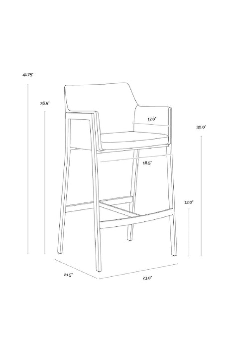 Modern European furniture - Leather-Look Bar Stool - www.oroa.com