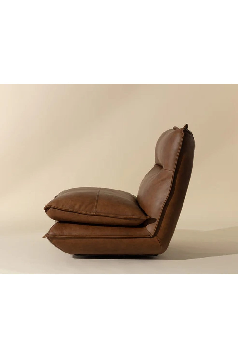 Brown Leather Swivel Armless Chair | Splendido Colson | Oroa.com