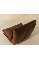 Modern European furniture - Brown Leather Swivel Armless Chair - www.oroa.com