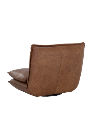 Brown Leather Swivel Armless Chair | Splendido Colson