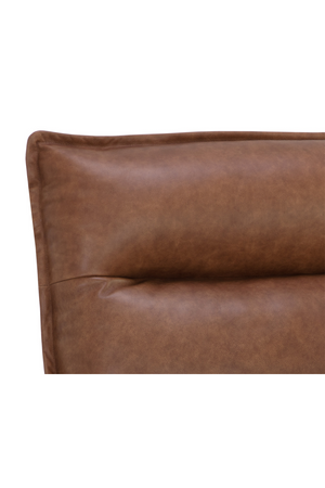 Brown Leather Swivel Armless Chair | Splendido Colson