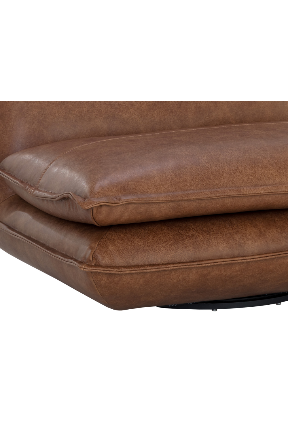 Brown Leather Swivel Armless Chair | Splendido Colson