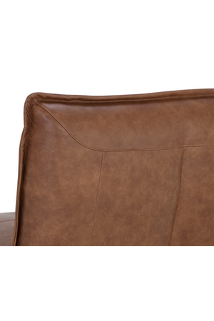 Brown Leather Swivel Armless Chair | Splendido Colson