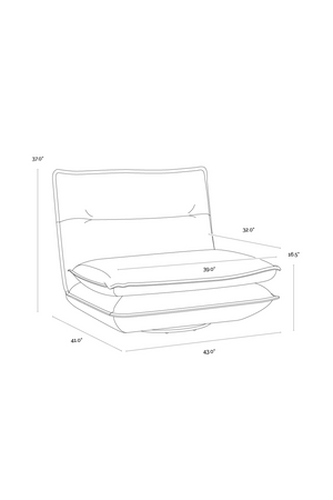 Brown Leather Swivel Armless Chair | Splendido Colson