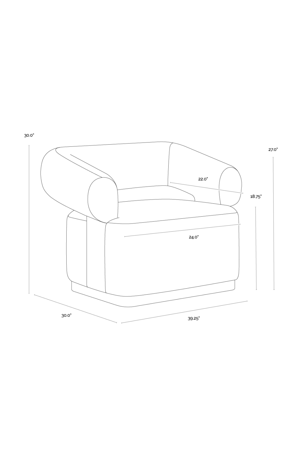 Two-Toned Swivel Lounge Chair | Splendido Aggie | Oroa.com