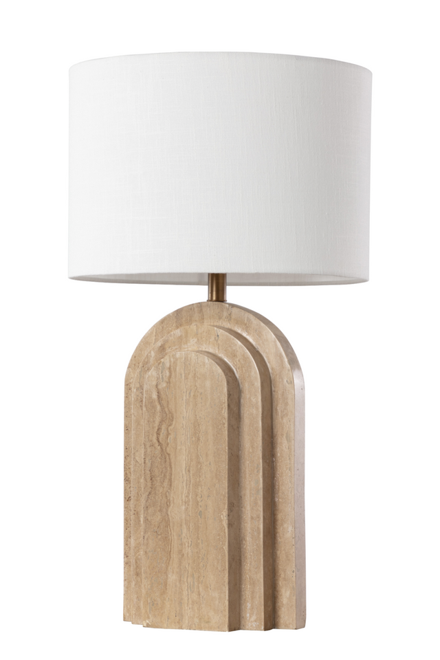 Arched Beige Travertine Table Lamp | Splendido Ancona | Oroa.com