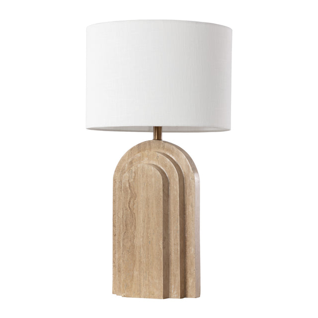 Arched Beige Travertine Table Lamp by Splendido Ancona