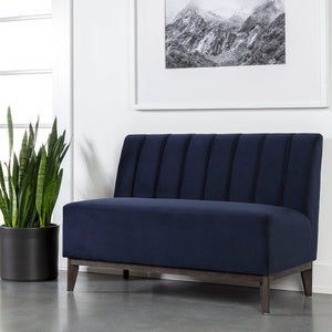 Modern European furniture - Blue Tufted-Back Banquette - www.oroa.com
