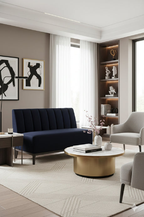 Blue Tufted-Back Banquette | Splendido Kosova | Oroa.com