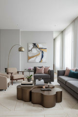 Modern European furniture - Antique Brass Nesting Coffee Tables - www.oroa.com