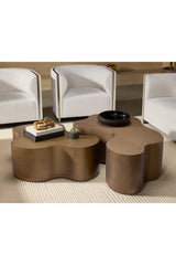 Modern European furniture - Antique Brass Nesting Coffee Tables - www.oroa.com