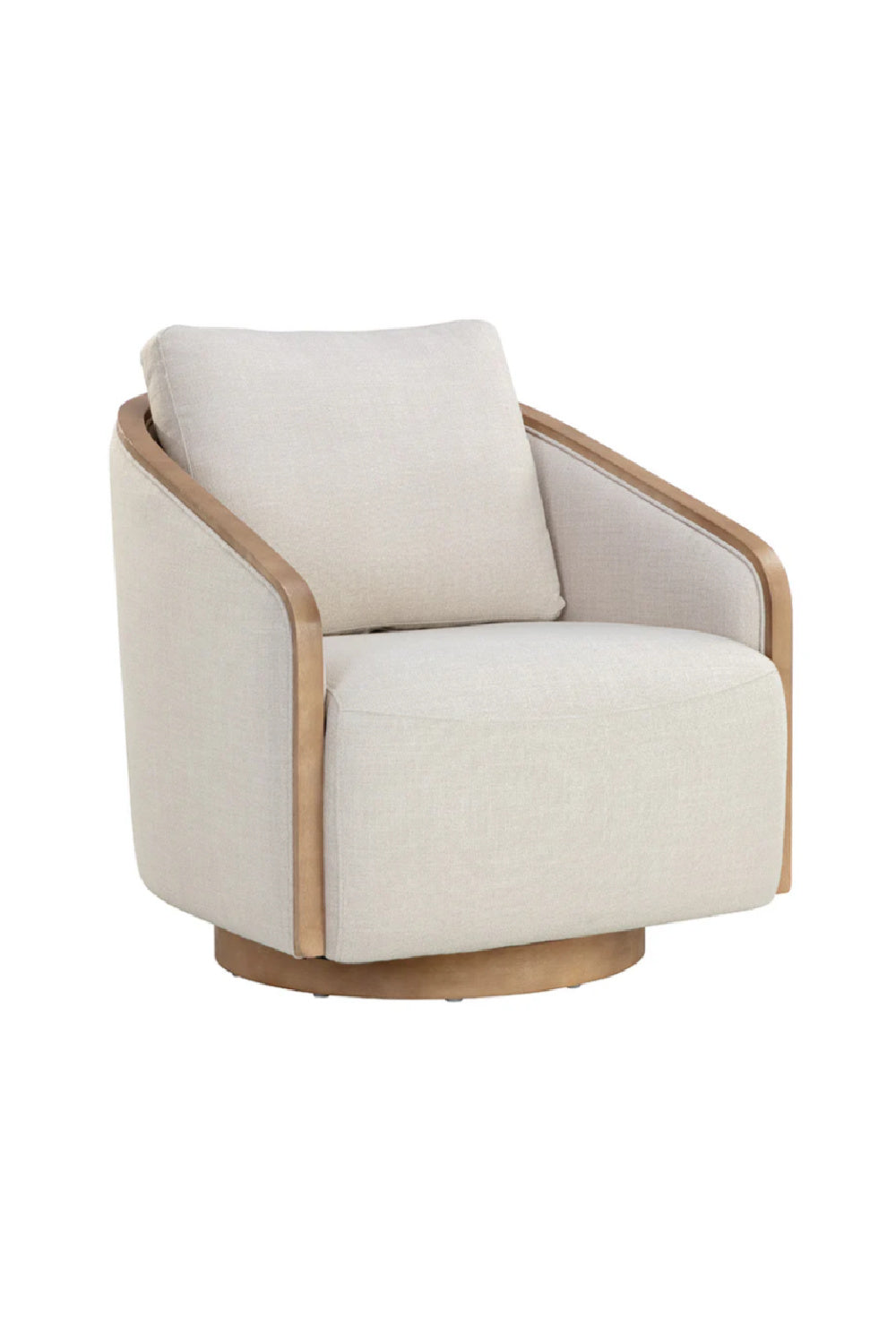 Modern European furniture - Birch Wood Frame Swivel Chair - www.oroa.com