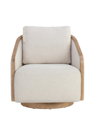 Modern European furniture - Birch Wood Frame Swivel Chair - www.oroa.com