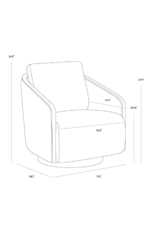 Modern European furniture - Birch Wood Frame Swivel Chair - www.oroa.com