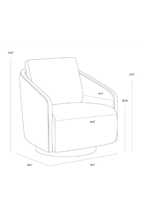Modern European furniture - Birch Wood Frame Swivel Chair - www.oroa.com
