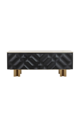 Modern European furniture - Faceted Black 4-Door Sideboard - www.oroa.com