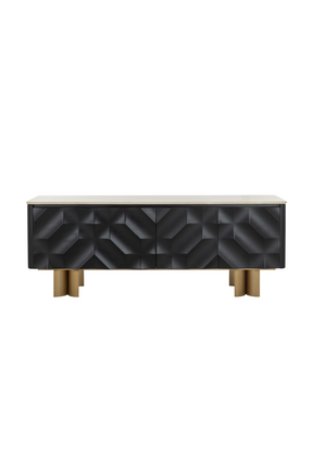 Faceted Black 4-Door Sideboard by Splendido Lautrec