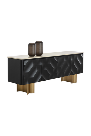 Faceted Black 4-Door Sideboard | Splendido Lautrec