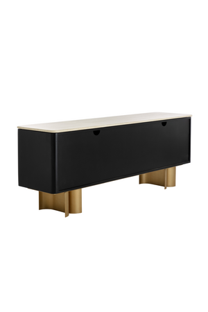 Faceted Black 4-Door Sideboard | Splendido Lautrec