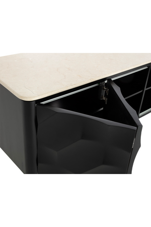 Faceted Black 4-Door Sideboard | Splendido Lautrec