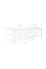 Modern European furniture - Faceted Black 4-Door Sideboard - www.oroa.com