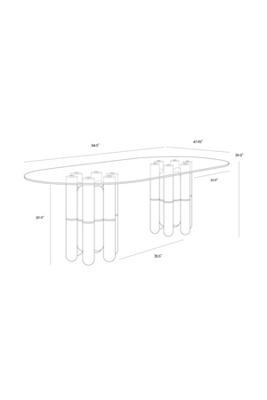 Glass Oval Dining Table | Splendido Yanna | Oroa.com
