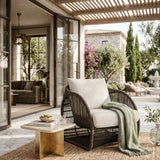 Cream Padded Indoor/Outdoor Lounge Chair | Splendido Tulum