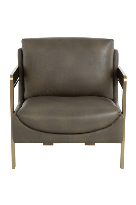 Taupe Leather Lounge Chair | Splendido Garo | Oroa.com