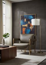 Modern European furniture - Taupe Leather Lounge Chair - www.oroa.com