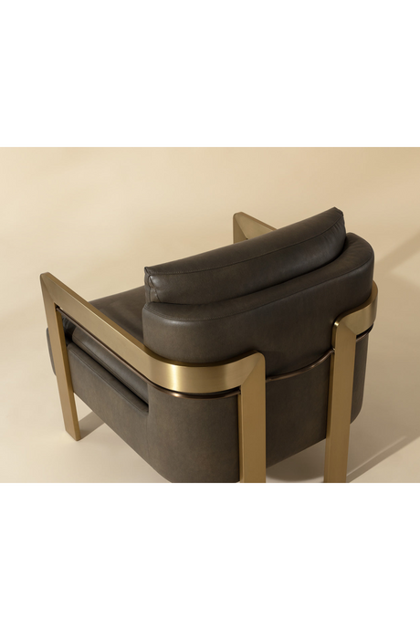 Modern European furniture - Taupe Leather Lounge Chair - www.oroa.com