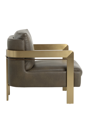 Taupe Leather Lounge Chair | Splendido Garo | Oroa.com