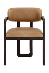Modern European furniture - Brown Bovine Leather Dining Armchair - www.oroa.com
