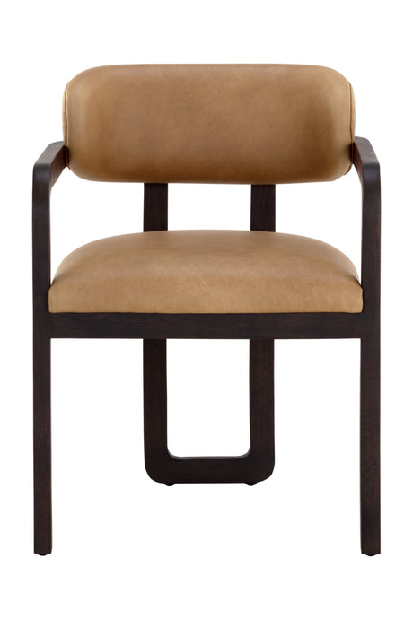 Brown Bovine Leather Dining Armchair | Splendido Madrone | Oroa.com