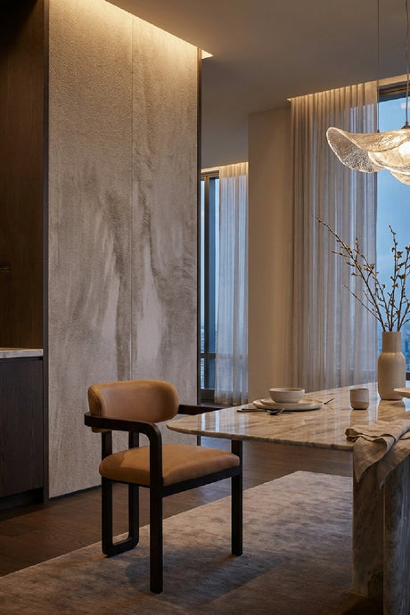 Brown Bovine Leather Dining Armchair | Splendido Madrone | Oroa.com