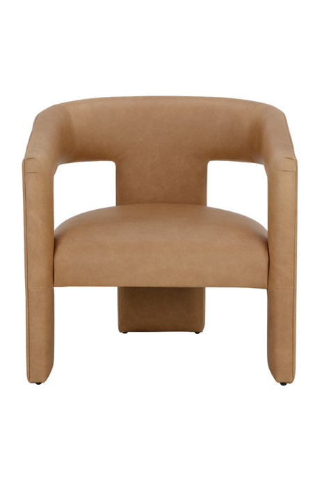 Brown Leather Sculptural Lounge Chair | Splendido Cobourg | Oroa.com