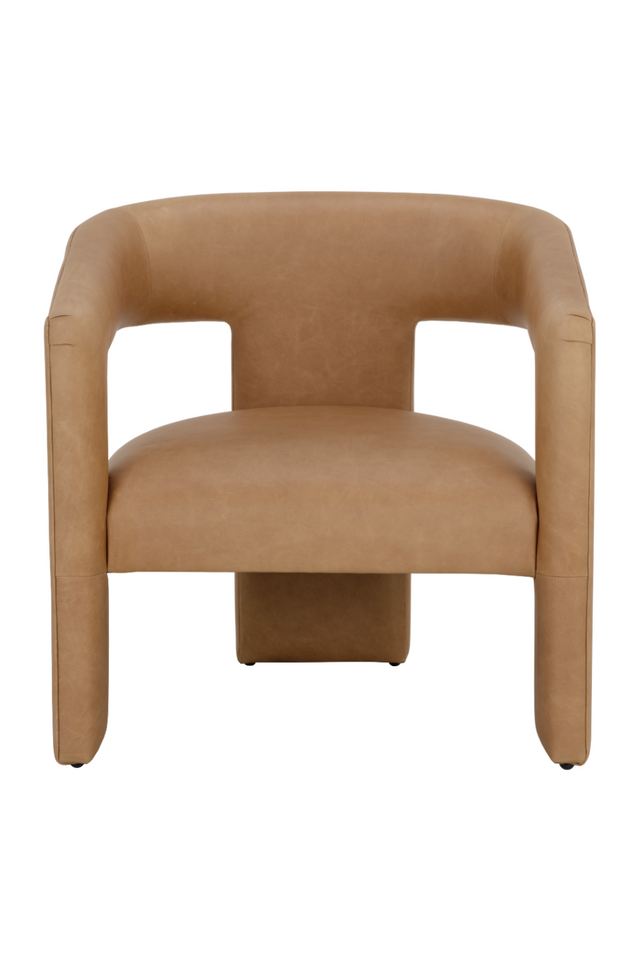 Brown Leather Sculptural Lounge Chair | Splendido Cobourg | Oroa.com