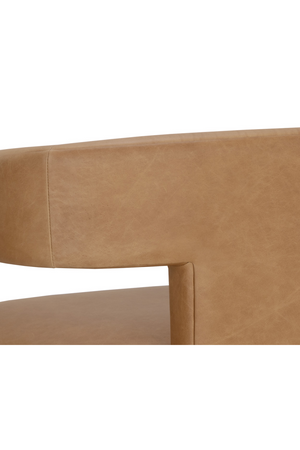 Brown Leather Sculptural Lounge Chair | Splendido Cobourg | Oroa.com