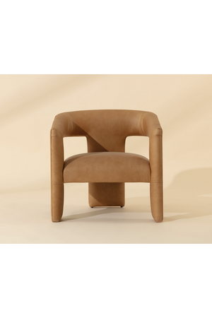 Brown Leather Sculptural Lounge Chair | Splendido Cobourg | Oroa.com