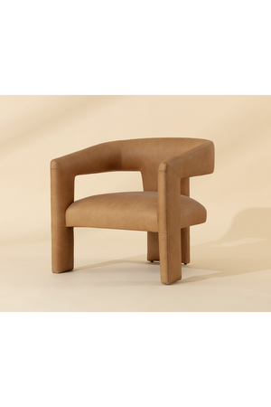 Brown Leather Sculptural Lounge Chair | Splendido Cobourg | Oroa.com
