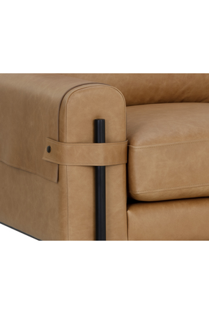 Modern European furniture - Strapped Brown Leather Lounge Chair - www.oroa.com
