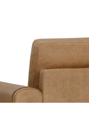 Modern European furniture - Strapped Brown Leather Lounge Chair - www.oroa.com